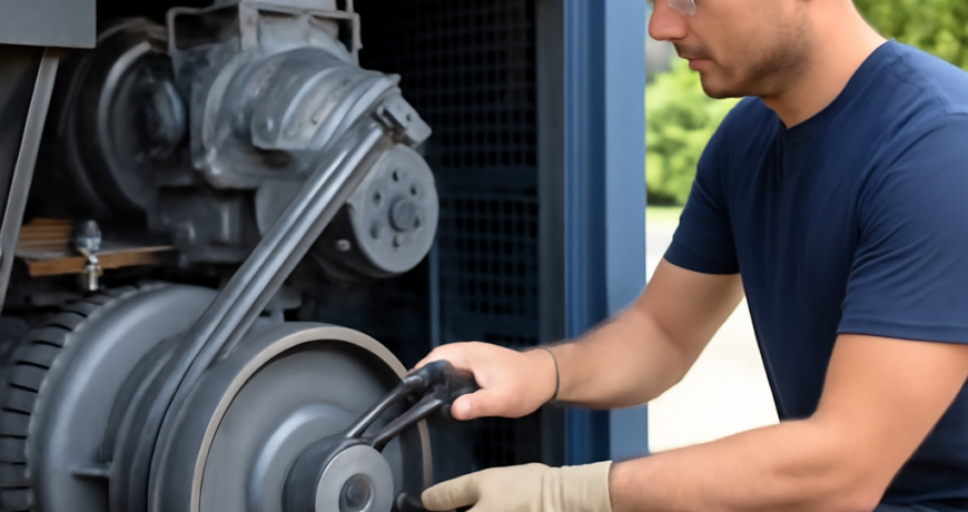 Compressori a vite: check estivo delle cinghie prima di ferragosto