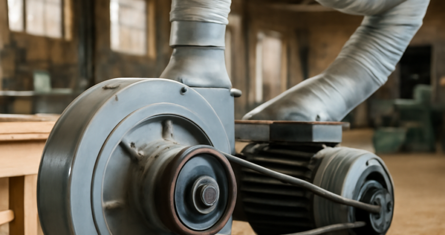 Aspirazione trucioli in falegnameria: la cinghia del ventilatore centrifugo