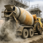 Betoniere in cantiere: polvere di cemento, sovraccarico e cinghia che slitta