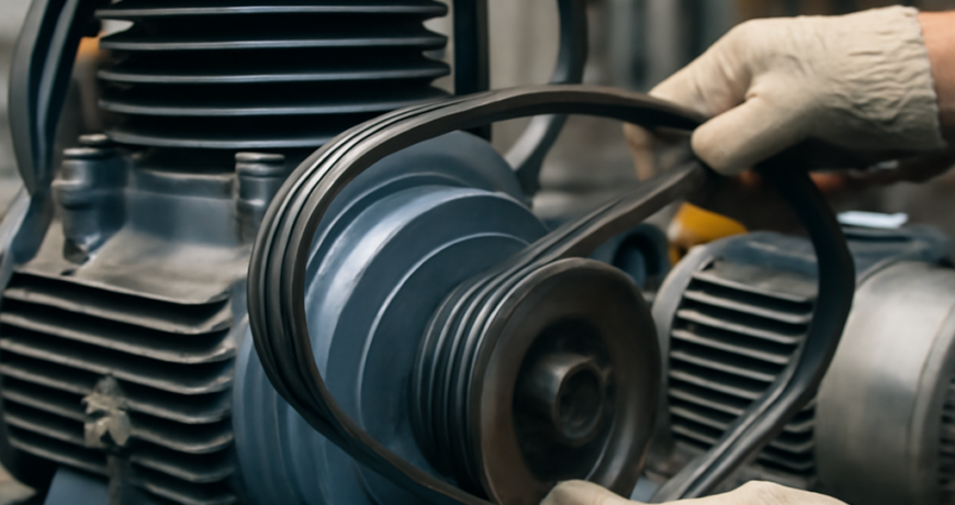 Cinghie a nervature Poly-V su compressori industriali: guida alla sostituzione